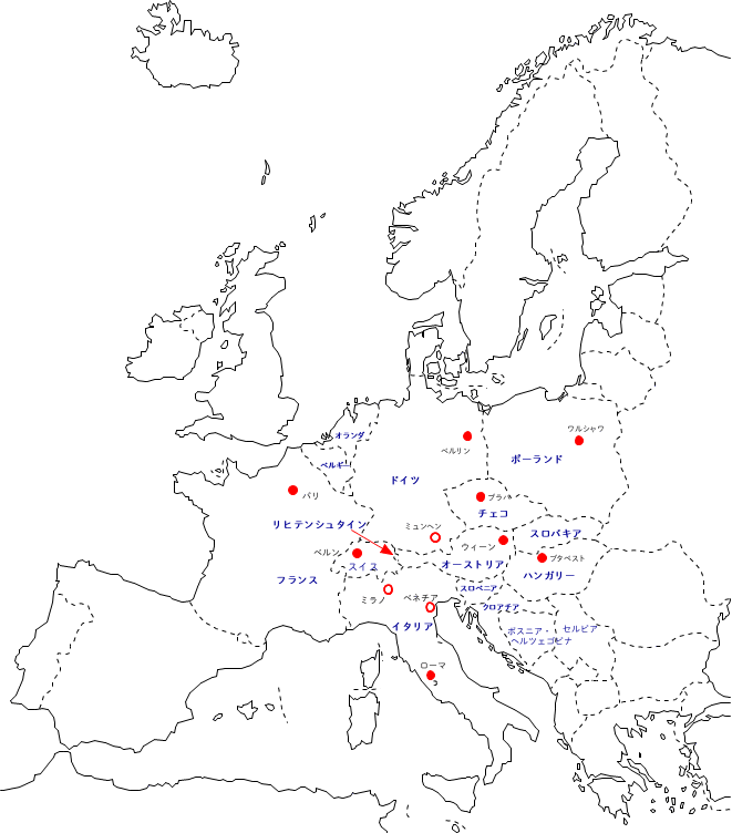 ヨーロッパの地図